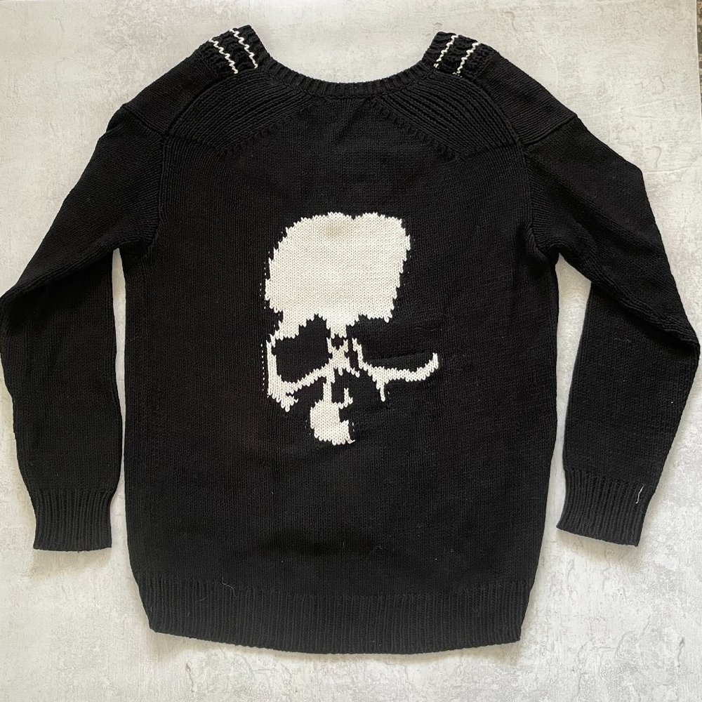 Skull Cashmere Oversized V-Neck